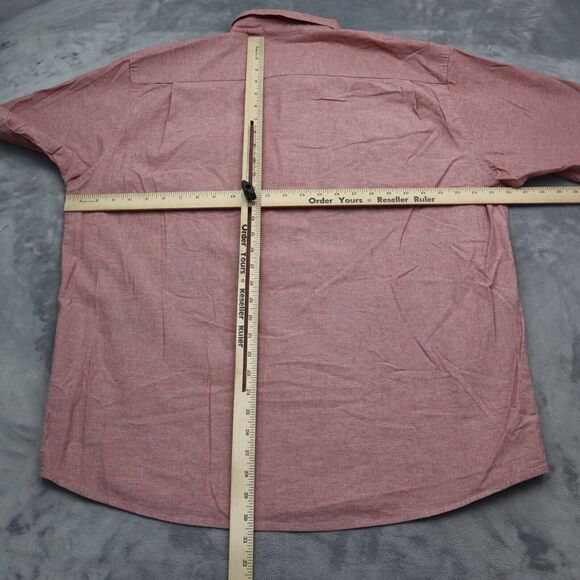 Wrangler Shirt Mens XL Extra Red Western Hike Outdoor Flex Workwear Button Up B1 - Picture 4 of 15